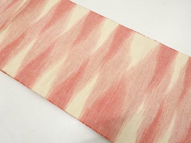 JAPANESE KIMONO / ANTIQUE TSUMUGI YORO-KE HORIZONTAL STRIPE PATTERN WO